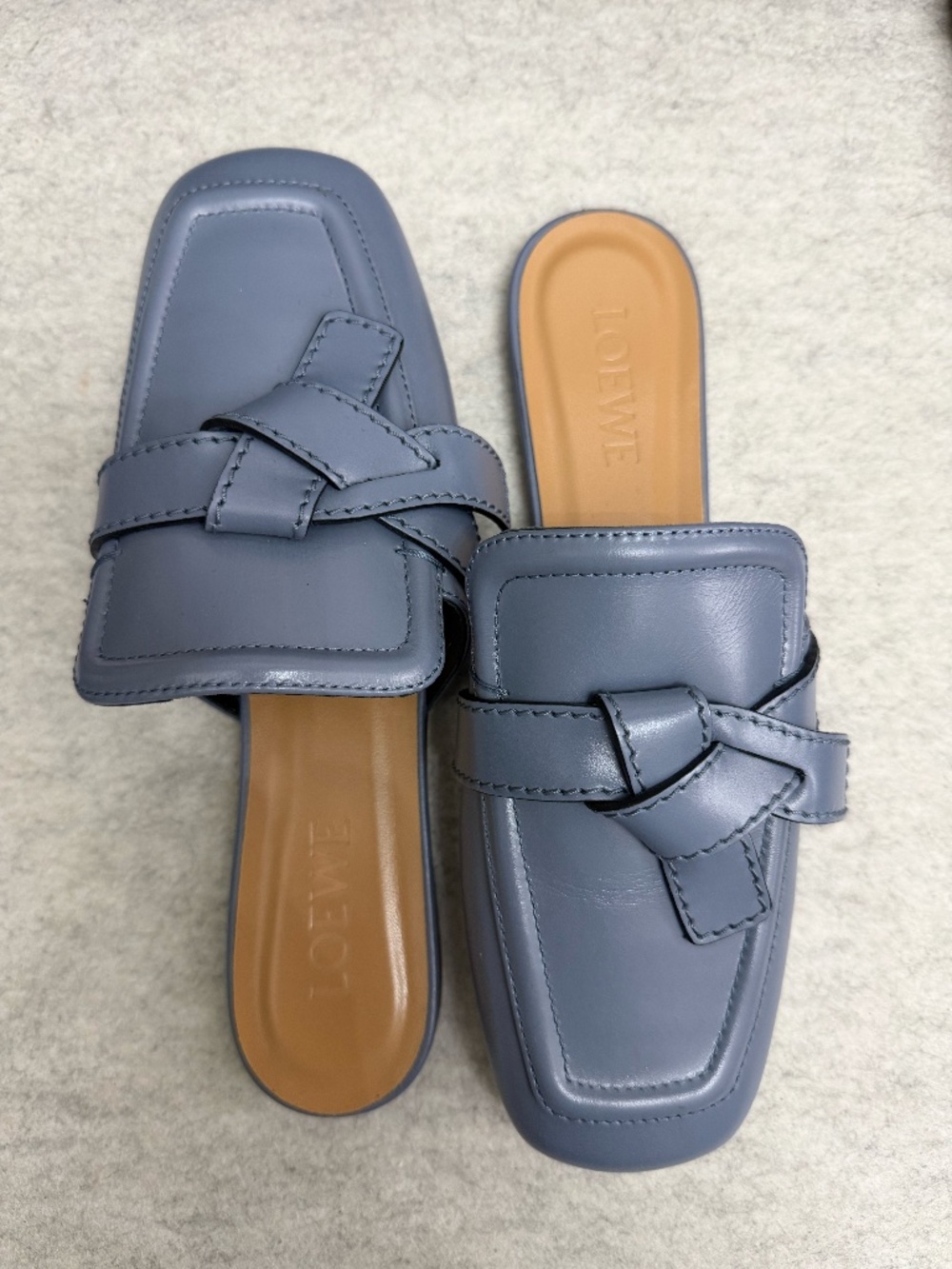 LOEWE  Gate Knotted Leather Slippers
